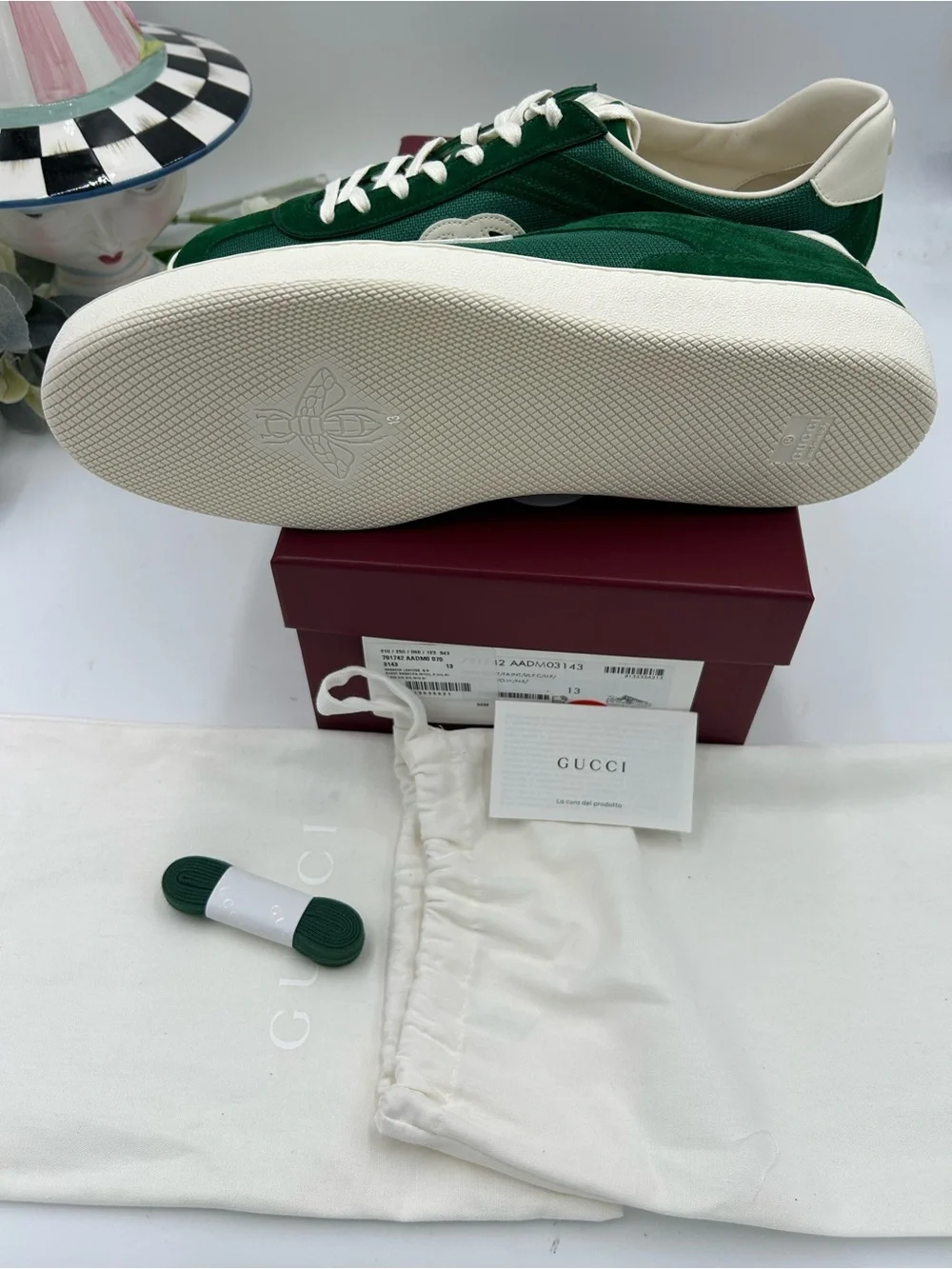 Men's Gucci interlocking G suede – canvas  sneakers size 13 made in Italy